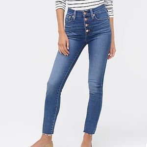J Crew 10" highest-rise raw hem skinny jean